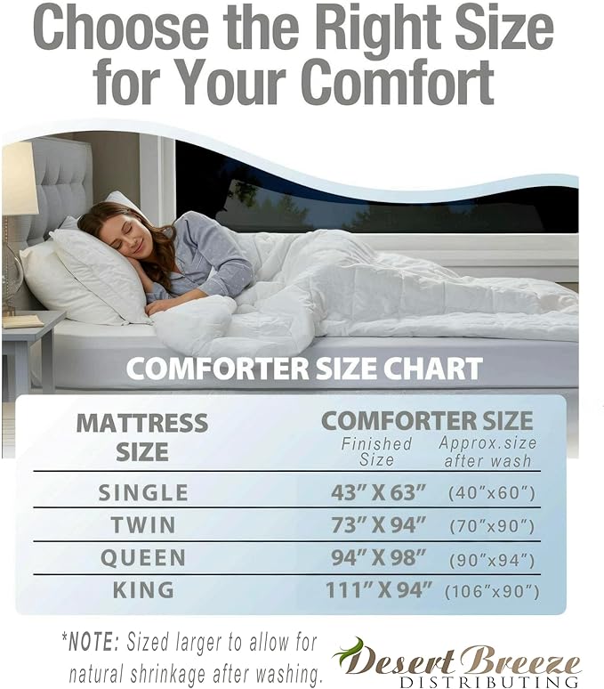 Cooling Comforter, Duvet Insert Queen Size - 100% Viscose from Bamboo Fill, with Viscose from Bamboo-Cotton Cover, Lightweight Comforter for Hot Sleepers, Breathable, Cooling