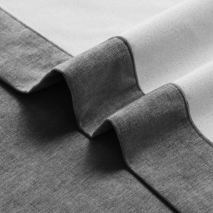 Macochico Full Blackout Curtains 84 Inches Long Insulated Noise Reducing Chenille Curtains for Living Room Bedroom Nursery Auditorium Dark Grey Curtains with Tieback Grommet 72" Wx84 L 1 Panel