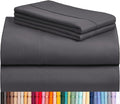 LuxClub 3 PC Twin XL Sheet Set, Deep Pockets Wrinkle Free Cooling Bed Sheets Hotel Bedding for Women, Men, Kids & Teens, Includes 1 Fitted Sheet, 1 Flat Sheet and 1 Pillowcase-Silky Soft Dark Grey