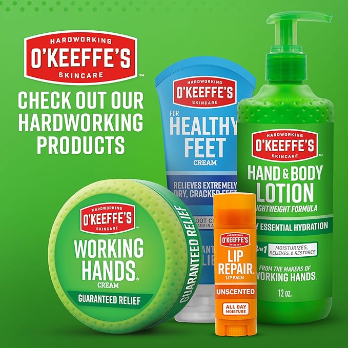 O'Keeffe's Working Hands Hand Cream for Extreme Dryness - 3.4 oz Jar (12 Pack) - Repairing Skincare for Cracked, Dry Hands