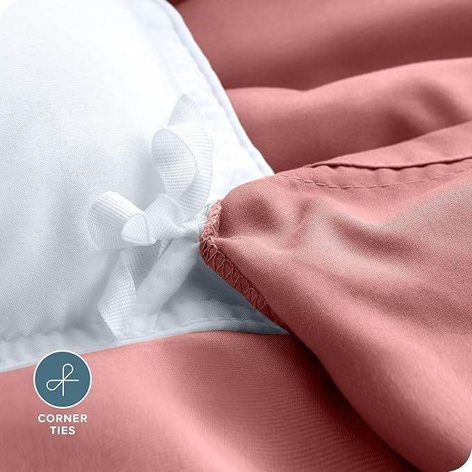 Bare Home Bedding Duvet Cover California King Size - Premium 1800 Super Soft Collection - Lightweight, Cooling - Soft Breathable Bedding Duvet Cover (Cal King, Dusty Rose)