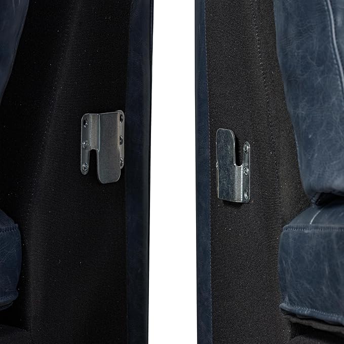 Poly & BARK Napa 98” Leather Corner Sectional Sofa – Full-Grain Italian-Tanned Aniline Leather, Feather-Down Comfort, Solid Wood Frame – Nightfall Blue