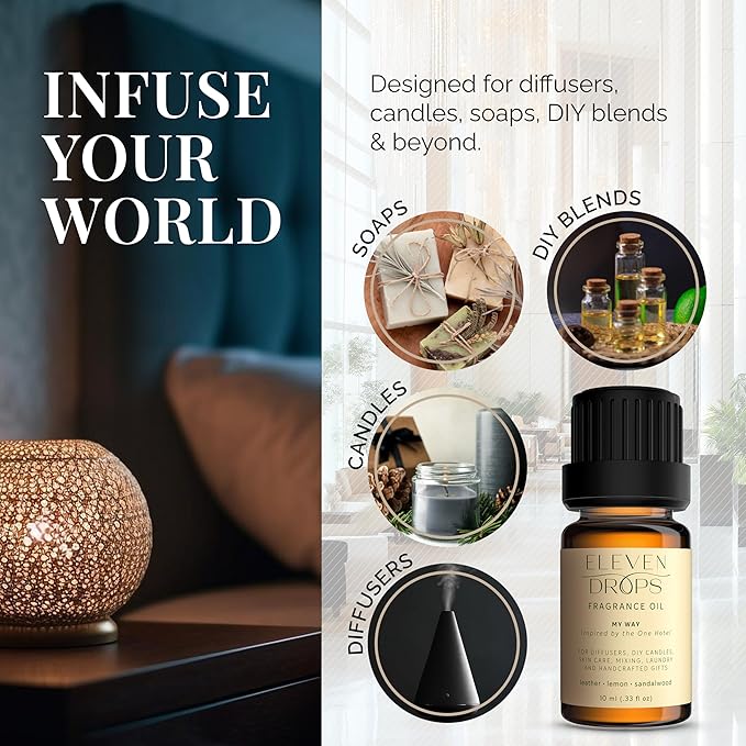My Way Diffuser Oil - Premium Fragrance Oil Inspired By The 1 Hotel - Invigorating My Way Scent for Cold Air Diffusers, Home, Office, DIY Candles, Mixing, Long-Lasting, Pet Friendly, 10ml
