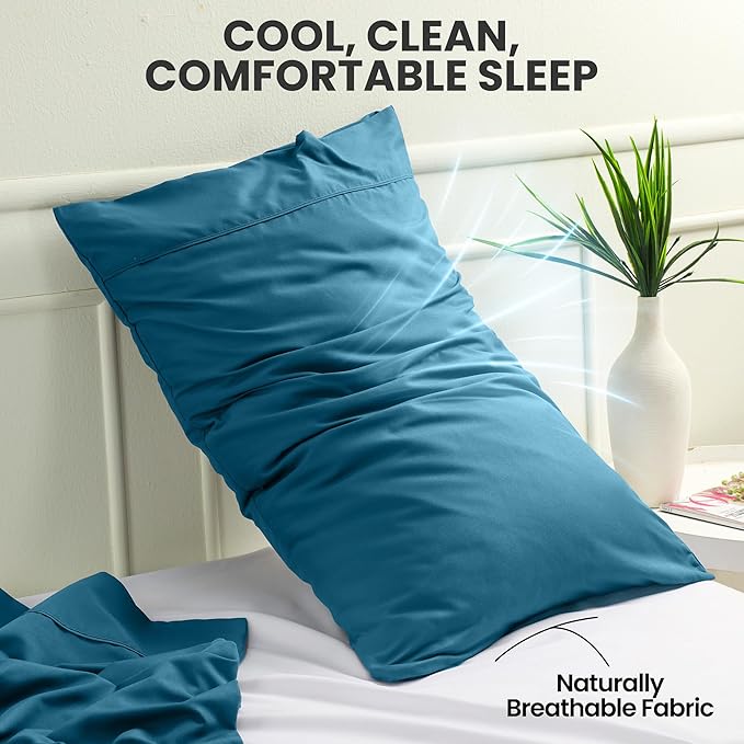 Pillow Covers by Utopia Bedding - Queen Size 2-Pack – Soft Brushed Microfiber – Perfect for Hospitals, Hotels, Guest Rooms – Oeko-TEX Certified, 20x30 Inches (Denim Blue)