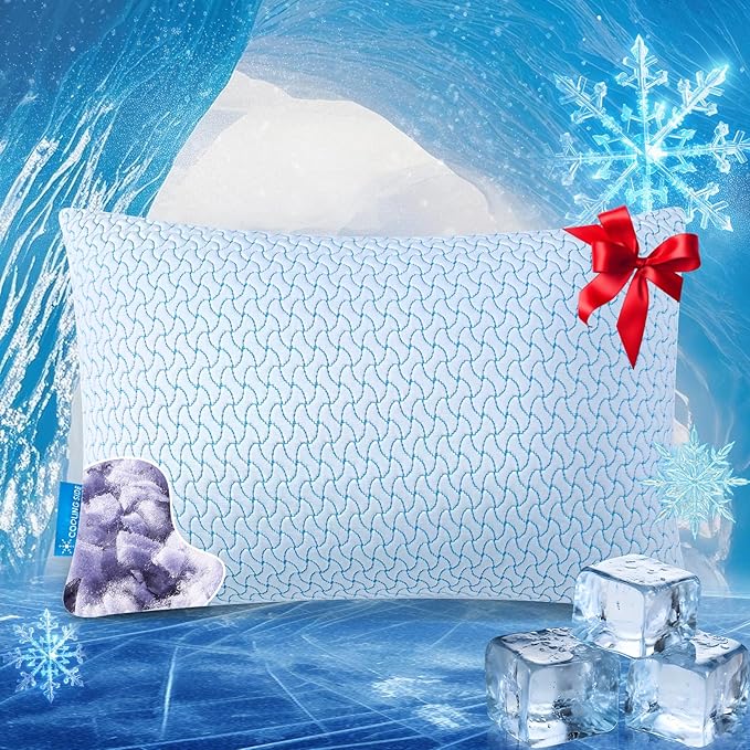 SUPA MODERN Shredded Memory Foam Pillows for Sleeping Queen Size Set of 1 Pack,Adjustable Cooling Bed Pillow for Side Back and Stomach Sleepers with Breathable Washable Cover