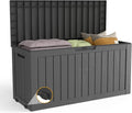 75 Gallon Outdoor Storage Box with Wheels, Waterproof Lockable Resin Deck Box Patio Storage Bin for Pool Accessories Cushion Furniture, Garden Tools, UV-Resistant Outside Delivery Black