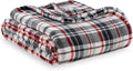 Berkshire Blanket-Classic Heavyweight Warm Soft Printed VelvetLoft® Plush Blanket, King Size Soft Fuzzy Blanket for Couch Sofa Bed, Plaid Black Red, 90in x 108in