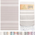 Premium Turkish Beach Towel – 100% Cotton, Quick Dry, Sand Free, Oversized Beach Towels 35”x 67” – Ideal for Travel and Pool Towels – Silver Grey