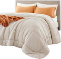 Bedsure Comforter Duvet Insert - Quilted Comforters Queen Size, All Season Duvet, GentleSoft Down Alternative Bedding, with 8 Tabs, Gifts for Women/Men, Linen, Queen 88 x 88 Inches