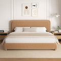 King Size Boucle Platform Bed Frame, Upholstered Cloud with Adjustable Headboard, Anti-Collision Soft Rounded Corners, No Box Spring Required, Easy Assembly, Noise Free