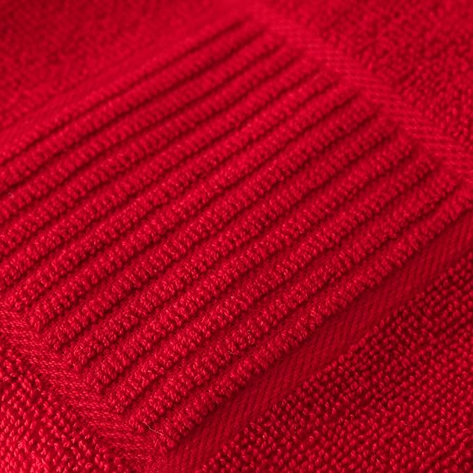T-Fal Solid & Checked Parquet Kitchen Towels: Highly Absorbent, Super Soft Long Lasting - 100% Cotton, 16"x26" Dish Towels for Cleaning & Drying Dishes, Pans, Glassware, or Countertops, (2-Pack), Red