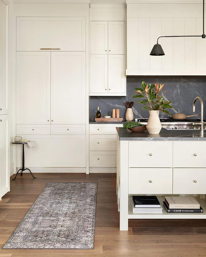 Loloi Layla Collection LAY-06 Taupe/Stone 2'-6" x 7'-6" .13" Thick Runner Rug, Soft, Durable, Vintage Inspired, Distressed, Low Pile, Non-Shedding, Easy Clean, Printed, Living Room Rug