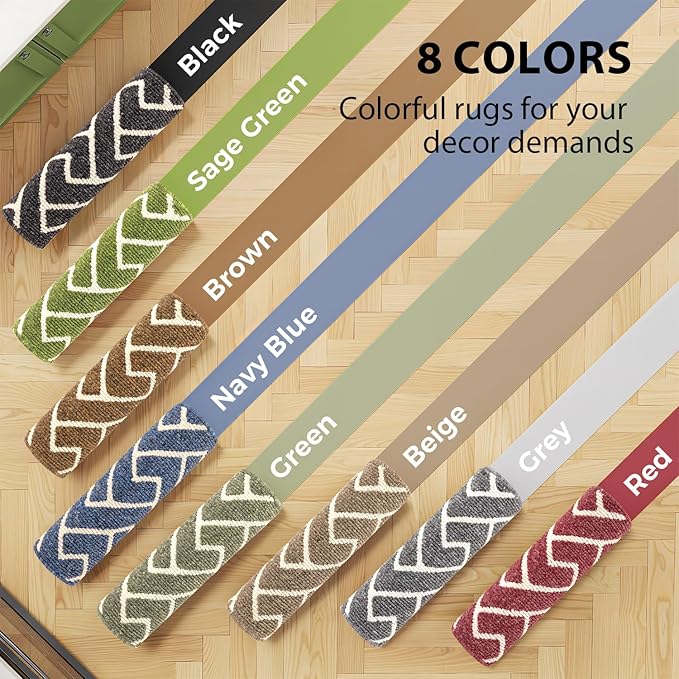 hicorfe Indoor Doormat,Front Back Door Mat Rubber Backing Non Slip Door Mats 20"x59" Absorbent Resist Dirt Entrance Doormat Inside Floor Mats for Entryway Washable Low-Profile(Sage Green)