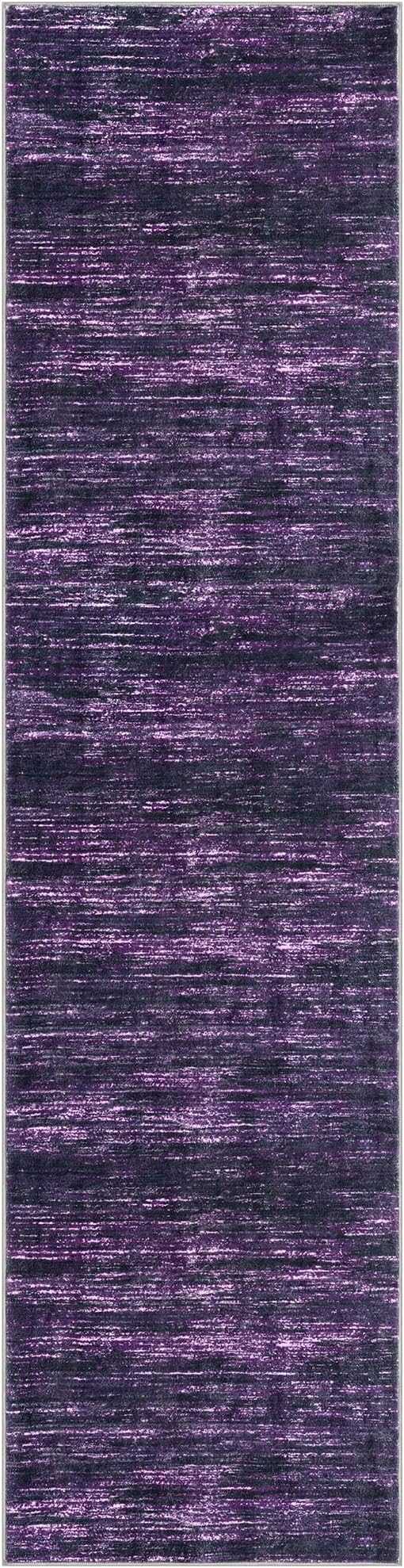 2x8 Modern Abstract Runner Rug for Hallways, Purple White Super Soft Hallway Decor Kitchen Rugs with Non-Slip, Non-Shedding Washable Rug for Entryway Bedroom Indoor