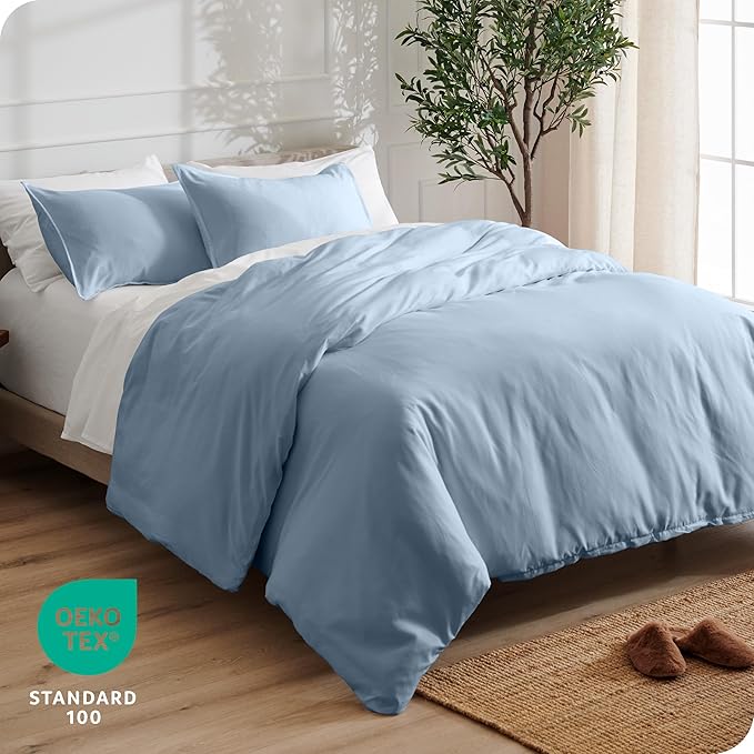 Bare Home Bedding Duvet Cover King Size - Premium 1800 Super Soft Collection - Lightweight, Cooling - Soft Breathable Bedding Duvet Cover (King, Dusty Blue)