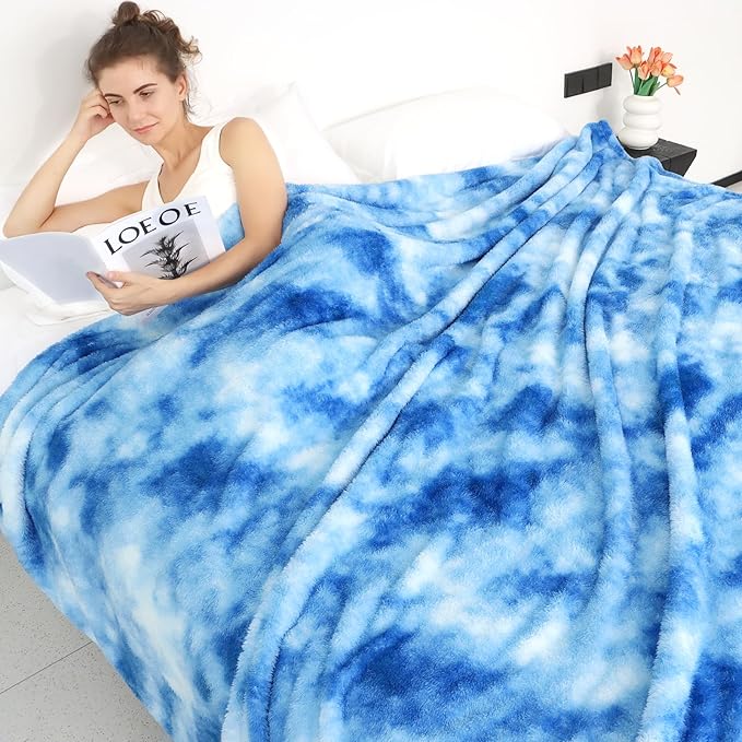 obinsm Warm Blanket Blue Soft Fleece Blankets Throw Blankets for Bed