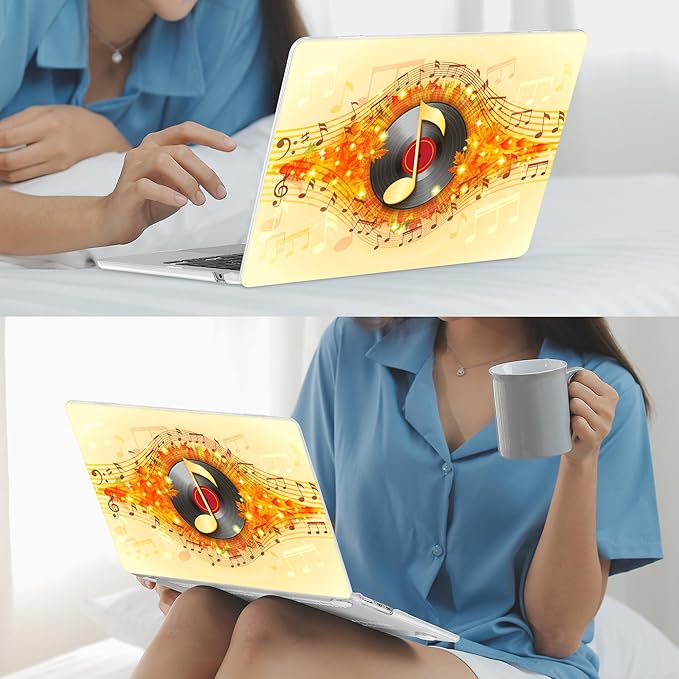 Mektron for 2025 M4 MacBook Air 13.6 Inch A3240 Case Fits 2023 A2681 M2 2024 A3113 M3 Chip with Liquid Retina Display Touch ID, Printed Plastic Hard Shell Cover for MacBook Air 13.6", Music Record