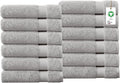Delara 100% Organic Cotton Towels 650 GSM Plush Feather Touch Quick Dry Wash Cloth, Pack of 12 GOTS Certified, Oeko-Tex Green Certified, Organic Cotton Wash Cloth, 13"X13"