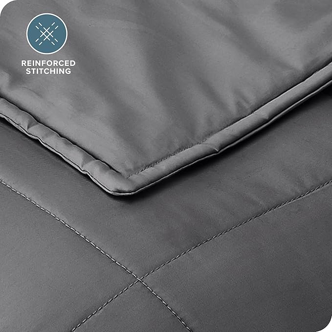 Bare Home Weighted Blanket Queen Size 20lb (60" x 80") for Adults - All-Natural 100% Cotton - Premium Heavy Blanket Nontoxic Glass Beads (Grey, 60"x80")