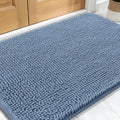 OLANLY Dog Door Mat for Muddy Paws 34x21, Absorbs Moisture and Dirt, Absorbent Non-Slip Washable Doormat, Quick Dry Chenille Mud Mat for Dogs, Entry Indoor Entryway Carpet for Inside Floor, Airy Blue