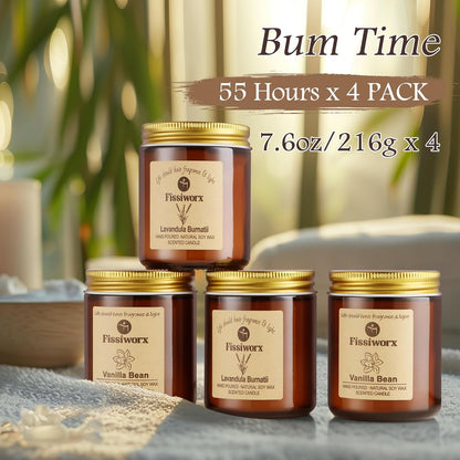 Scented Candle Set 4 Pack, Candle for Home Scented, Odor Eliminating, Stress Relief, 30oz, 220 Hours Long Lasting Soy Wax Gift Set for Women
