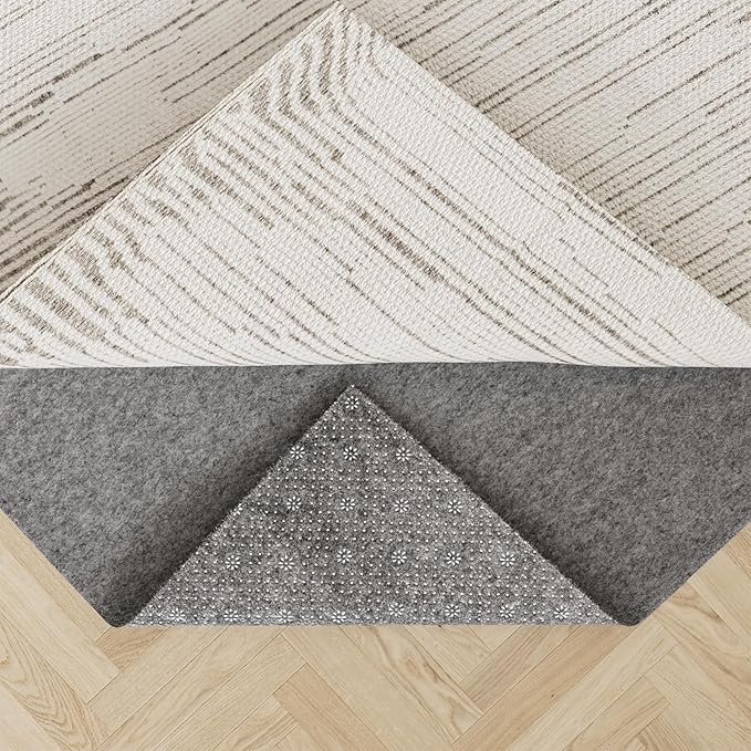 Felt Rug Pad with Gripper Dots, 2x3 Ft Non-Slip Rug Underpad with PVC Backing, 1/6" Thick Cushioned Carpet Pad Gripper for Hardwood Floors, Vinyl & Tile, Under Rug Padding Floor Protection
