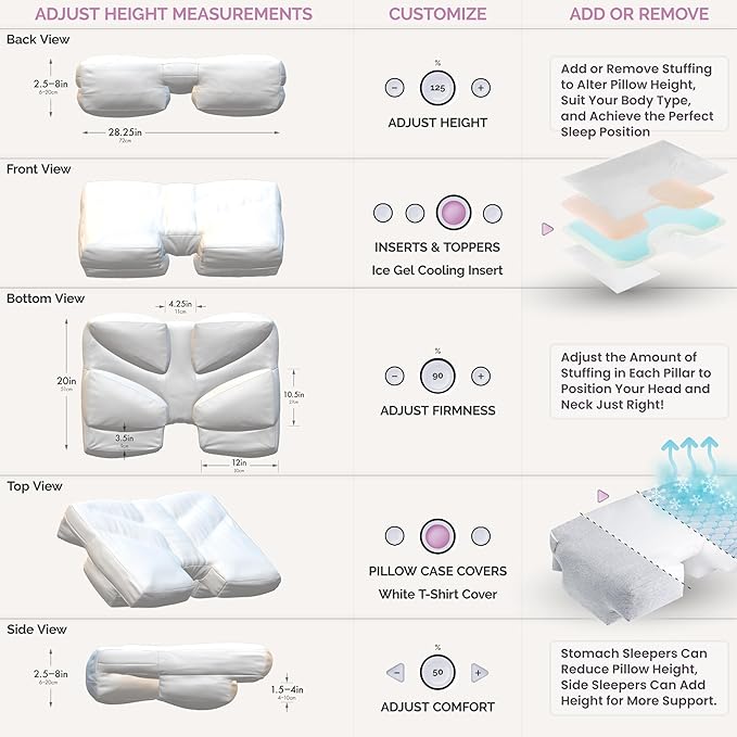 Wife Pillow the Side Sleeper Pillow with Arm Hole for Shoulder Pain - Arm Tunnel Pillow for Side Sleepers, Shoulder Relief & Neck Support Comfort Sleep Pillow for Adults - Down Goose Feather/FiberFill