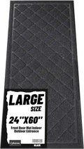 Front Door Mat Indoor Outdoor Entrance, 24" x 60" All-Season Heavy Duty Waterproof Doormat, Non-Slip Absorbent Entryway Mat, Easy to Clean, Low Profile Commercial Floor Mat for Indoor Outdoor
