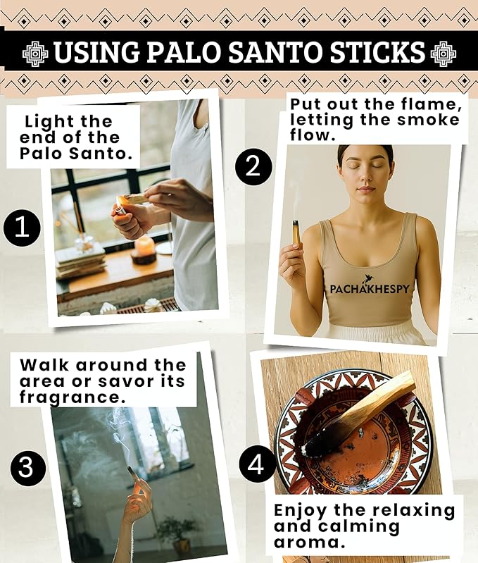 Palo Santo Sticks Authentic Smudging Peru 20 Pack for Energy Cleansing Aromatherapy Meditation 100% Natural Ethically Sourced Sustainable Holy Wood Wild Harvested Premium Palo Santo Incense Quality