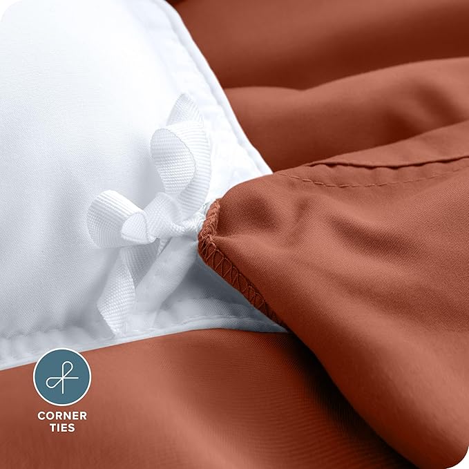 Bare Home Bedding Duvet Cover Extra Long Size - Premium 1800 Super Soft Collection - Lightweight, Cooling - Soft Breathable Bedding Duvet Cover (Twin/Twin XL, Terracotta)