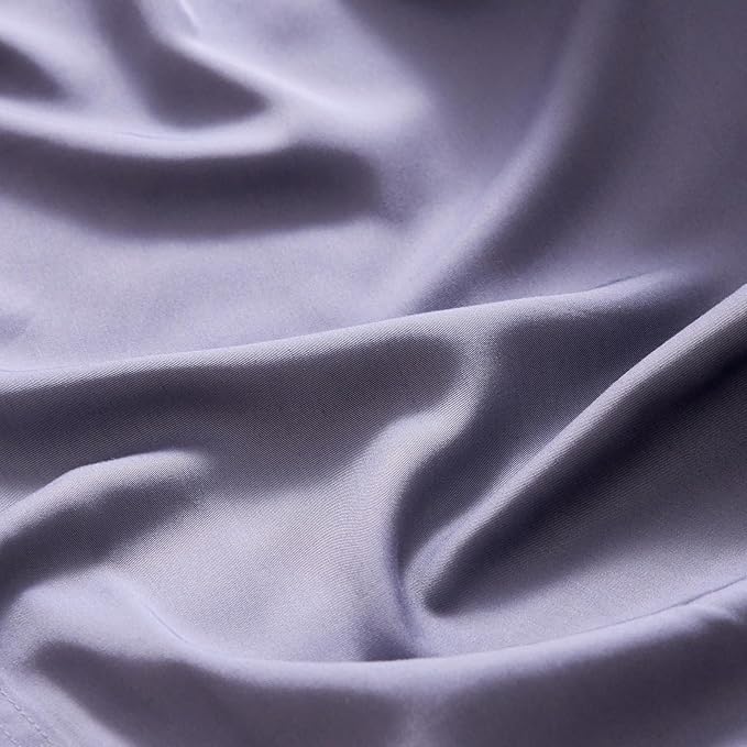 LuxClub King Size Sheets Set, 100% Rayon Derived from Bamboo Cooling Sheets, Breathable & Soft Deep Pocket Up to 16", Hotel Luxury Silky Sheets King Size, Light Grey