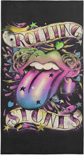 Northwest The Rolling Stones Tatto Rainbow Beach Towel, Rock and Roll Pool and Bath Towel, Soft and Absorbent, Quick Dry, 30 x 60 inches