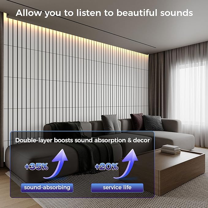 8 Pack 2-Layer Fold Soundproof Wall Panels, 24 x 12 x 0.41 in Large Sound Proof Foam Panels for Walls, 0.9lb/ft³ High Density, 3D Acoustic Panels,Artistic Noise Dampening Panels White&Black
