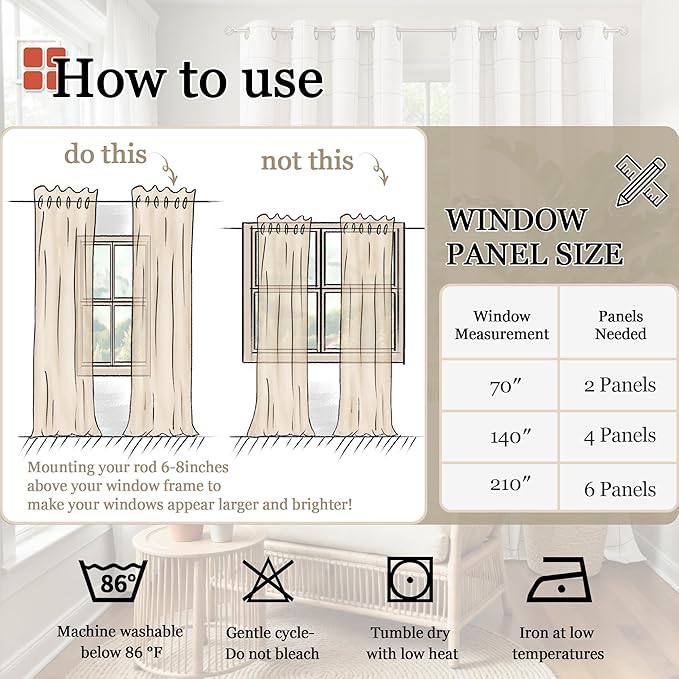 100% Linen Blackout Curtains for Bedroom Living Room 45 Inch Long 2 Panels, Thermal Insulated Light Blocking Soundproof Curtains, Noise Reducing Window Drapes 52x45 Inch 2 Panels, Olive Green
