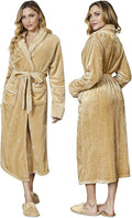 Lotus Linen Plush Robes for Women - Soft Bathrobe, Custom Monogram, Warm Fleece Robe with Pockets