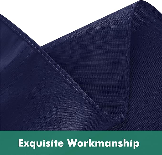 Biscaynebay Wrap Around Bed Skirts with Split Corners for Queen Beds 16" Drop, Navy Elastic Dust Ruffles Adjustable Easy Fit Wrinkle & Fade Resistant Silky Luxurious Fabric Machine Washable