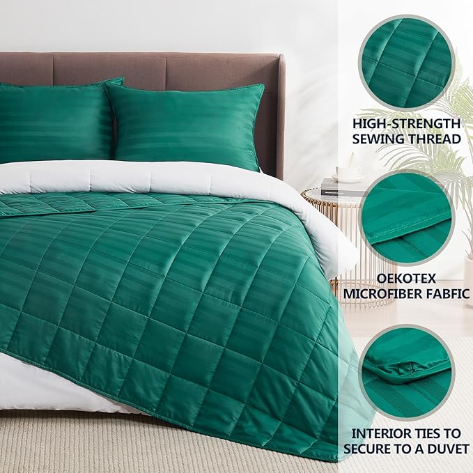 Weighted Blanket Twin Size (48"x72" 10lbs),Ultra Soft and Cozy Cooling Weighted Blanket for Adult,Heavy Blanket with Machine Washable Soft Blanket, Green