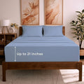 Mellanni King Sheet Set - 6-Piece Iconic Collection Bedding, (Including 4 Pillowcases), 21-Inch Extra Deep Pocket, Easy Care, Ultra Soft, Cooling Sheets, Brushed Microfiber - Sky Blue