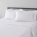 Amazon Basics Lightweight Super Soft Easy Care Microfiber 4 Piece Bed Sheet Set with 14-Inch Deep Pockets, Queen, Taupe Stripe, Striped