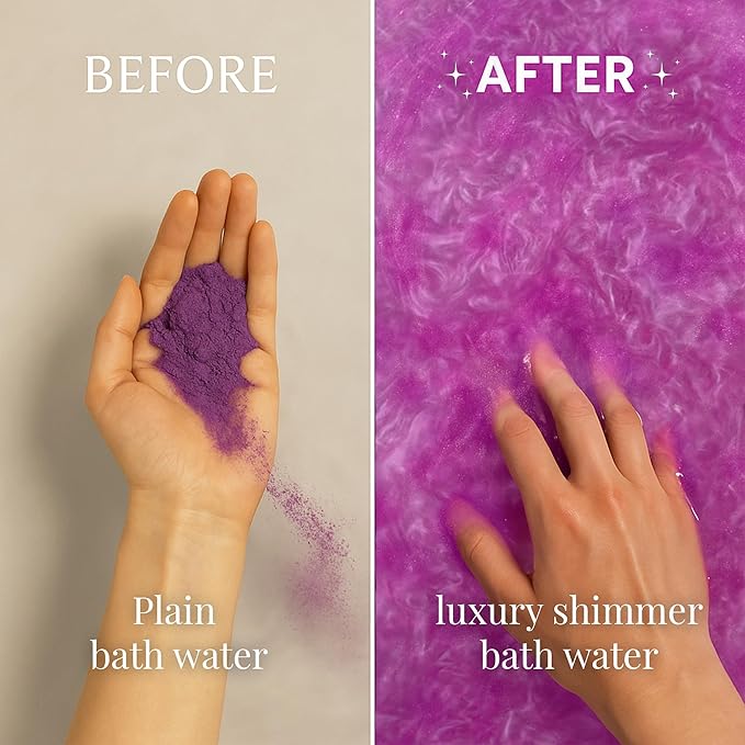 Purple Lavender Shimmer Bath Bomb in A Bag - Handmade Scented Bath Bombs for Women,Kids and Men - Bulk Bathbomb Fizzies Perfect for Boys and Girls All Ages (Large, Purple)
