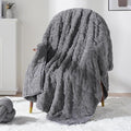 Sivio Weighted Blanket Full Size 12 lbs for Adults, Sherpa Fleece Weighted Blanket Jacquard Heavy Blanket for Sleeping, Reversible Super Soft Warm Cozy Fluffy Blanket for Adult, 48 x 72inches, Grey