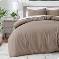 Bare Home Bedding Duvet Cover Oversized Queen - Premium 1800 Super Soft Collection - Lightweight, Cooling - Soft Breathable Bedding Duvet Cover (Oversized Queen, Taupe)