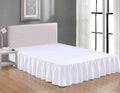 Sheets & Beyond Wrap Around Solid Microfiber Luxury Hotel Quality Fabric Bedroom Gathered Ruffled Bedding Bed Skirt 14 Inch Drop (Twin, White)