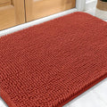 OLANLY Dog Door Mat for Muddy Paws 30x20, Absorbs Moisture and Dirt, Absorbent Non-Slip Washable Doormat, Quick Dry Chenille Mud Mat for Dogs, Entry Indoor Entryway Carpet for Inside Floor, Maple Red