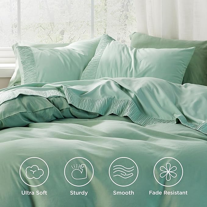 Bedsure King Size Sheets Set - 4 Pieces Soft King Sheets - Breathable & Cooling - Hotel Luxury - Easy Care Polyester Microfiber Bedding for Women, Men, Mint Green