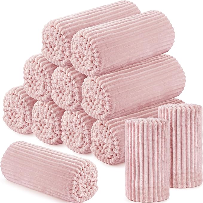 Buryeah Flannel Throw Blanket Bulk 50 x 60 in Sleepover Blanket Outdoor Wedding Throw Lightweight, Oeko-tex Standard 100 Certified for Sofa Homeless Gifts(Light Pink)