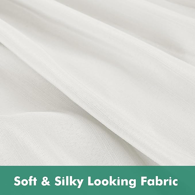 Biscaynebay Wrap Around Bed Skirts with Split Corners for Queen Beds 15" Drop, Ivory Adjustable Elastic Dust Ruffles Easy Fit Wrinkle Resistant Silky Luxurious Fabric Machine Washable