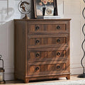 Farmhouse 4 Drawer Dresser for Bedroom, 35" Tall Small Dressers & Chest of Drawers, Rustic Wood Dresser with Metal Handle, Storage Organizer Closet for Living Room, Hallway, Entryway