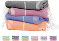 Native Fab Oversized Turkish Beach Towels 4 Pack, Fast Drying, Lightweight, Sand Free, Multipurpose Cotton for Pool, Spa, Travel, Summer - Black, Burgundy, Indigo Blue, Orange