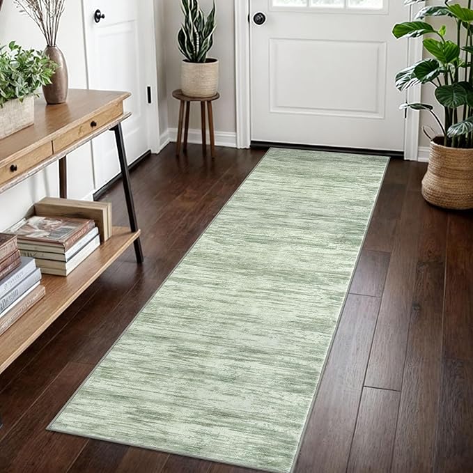 2x7 Modern Abstract Runner Rug for Hallways, Lime Green Super Soft Hallway Decor Kitchen Rugs with Non-Slip, Non-Shedding Washable Rug for Hallways Entryway Bedroom Indoor